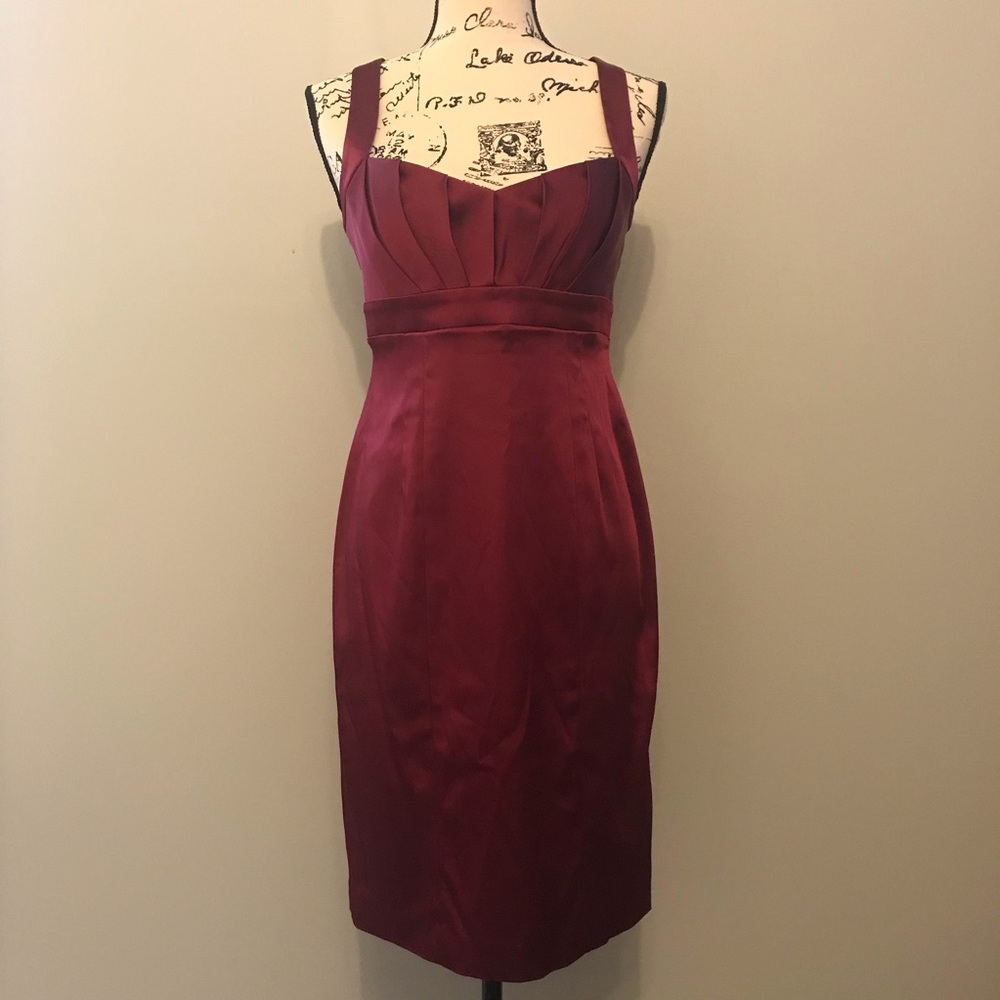 Calvin Klein Deep Red Satin Dress